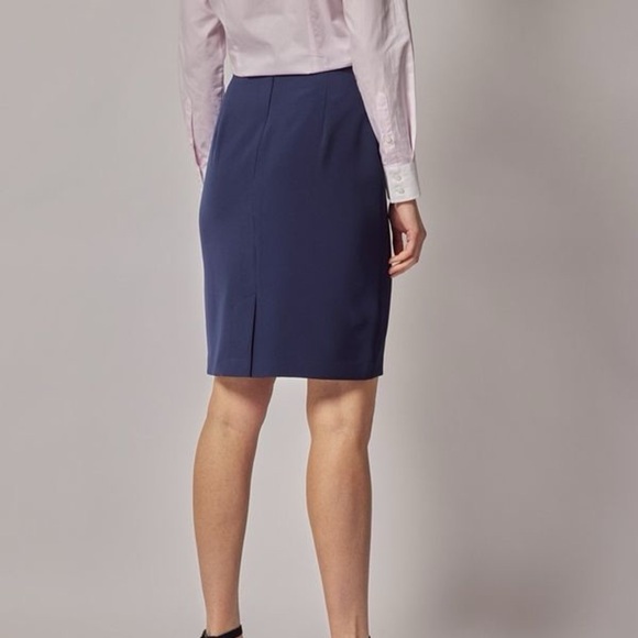 Pencil Elegant Navy Blue Women's Skirt Work Professional sz 4 perfect condition - Picture 2 of 9
